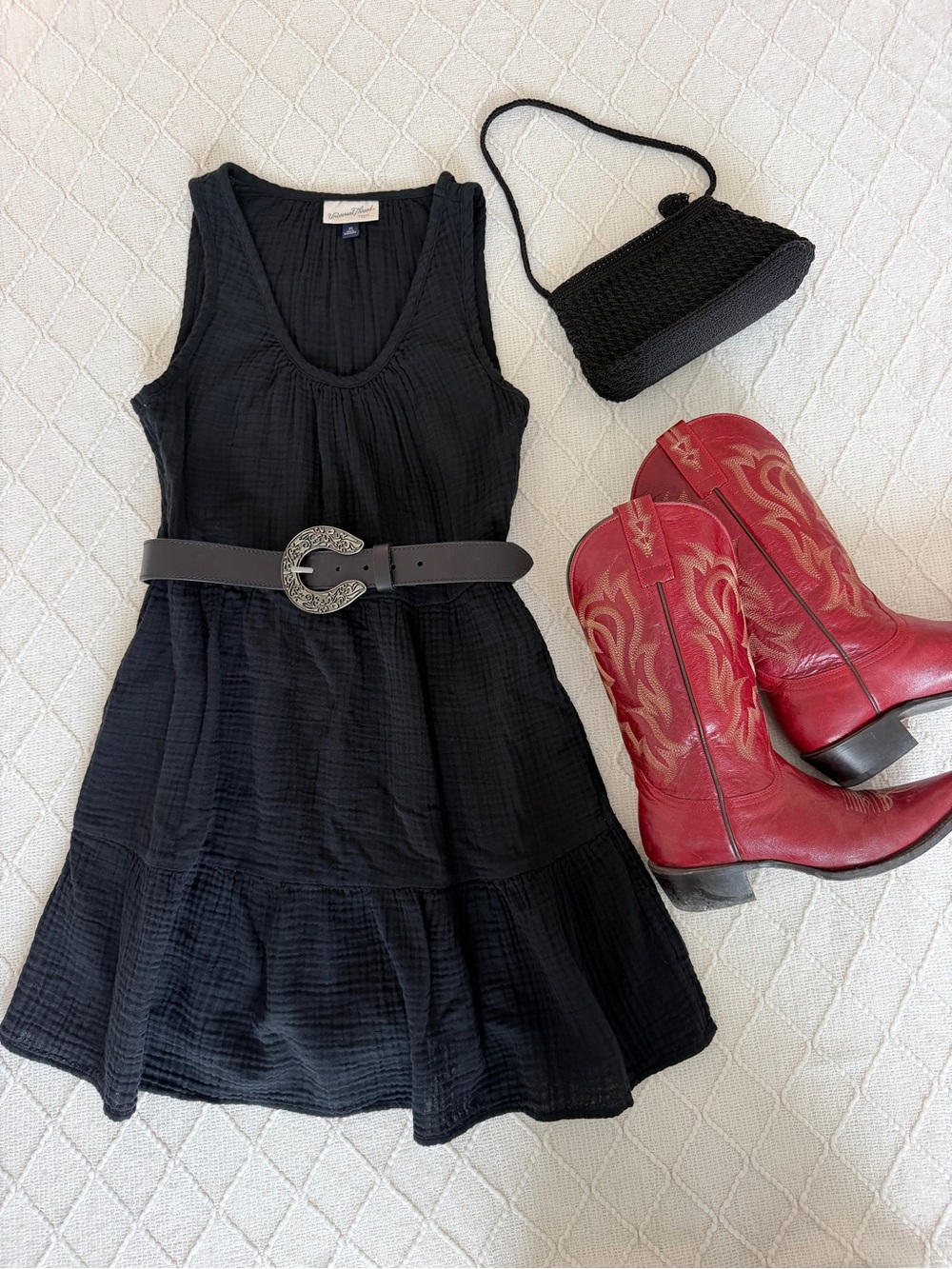 Black 100% Cotton Dress country concert